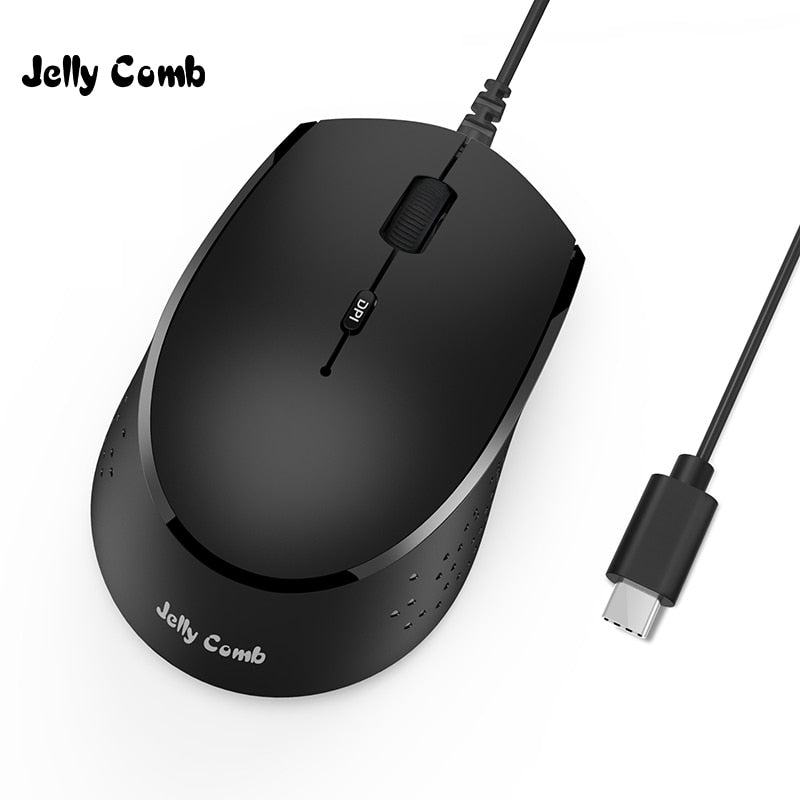 Jelly Comb Type C USB Cable Mice Wired Ergonomic Mouse for Computer Laptop Mouse For Apple Macbook Pro Chromebook Cellphone