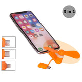 Binful Micro USB Flexible Mini Fans Cooler Phone Hand Fan Type C for Samsung Android Cellphone Fan for iPhone 5 6 6s 7 Plus 8 X