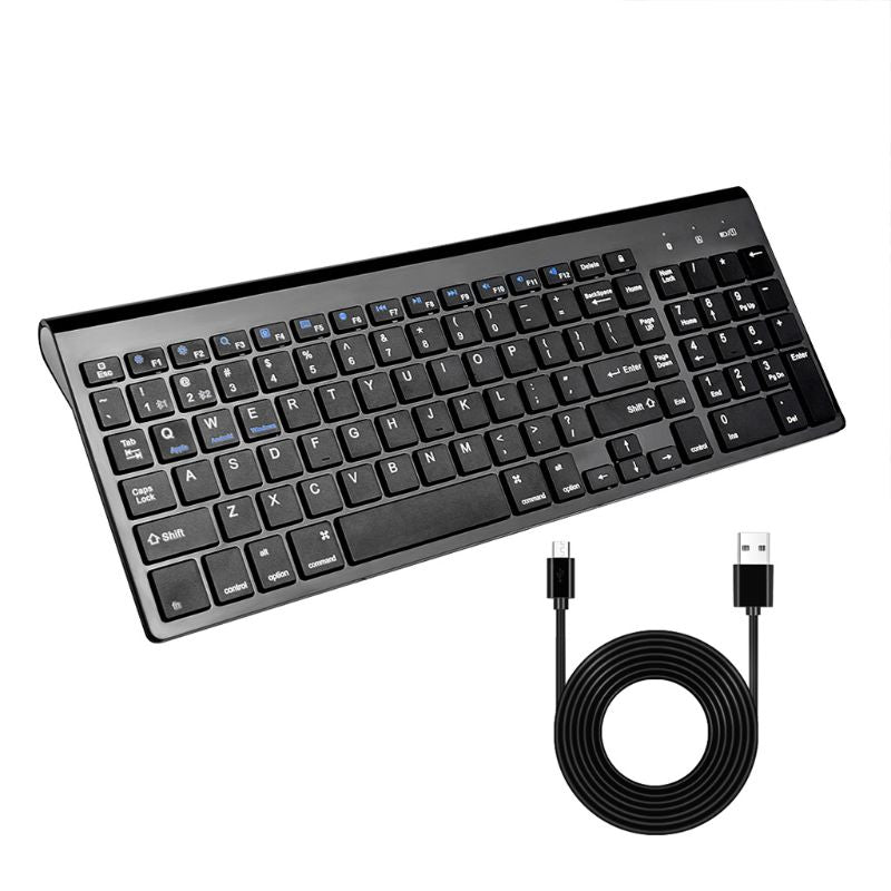 Dual-mode Bluetooth+USB Wire Keyboard for PC Laptop iPad iPhone Cellphone Tablet